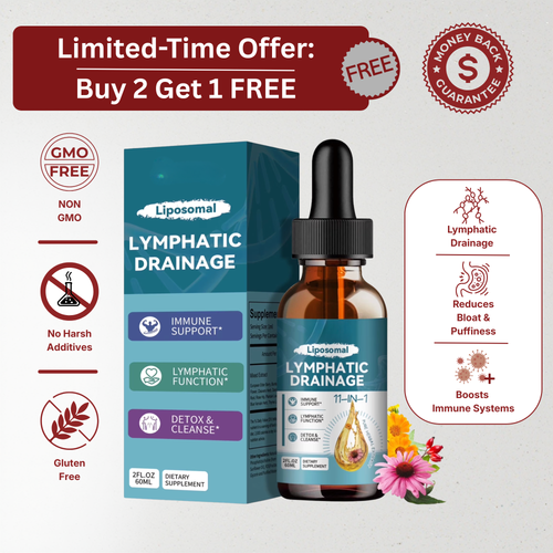 Liposomal Lymphatic Drainage Drops 11-in-1 Organic Formula - Support Your Lymphatic Health