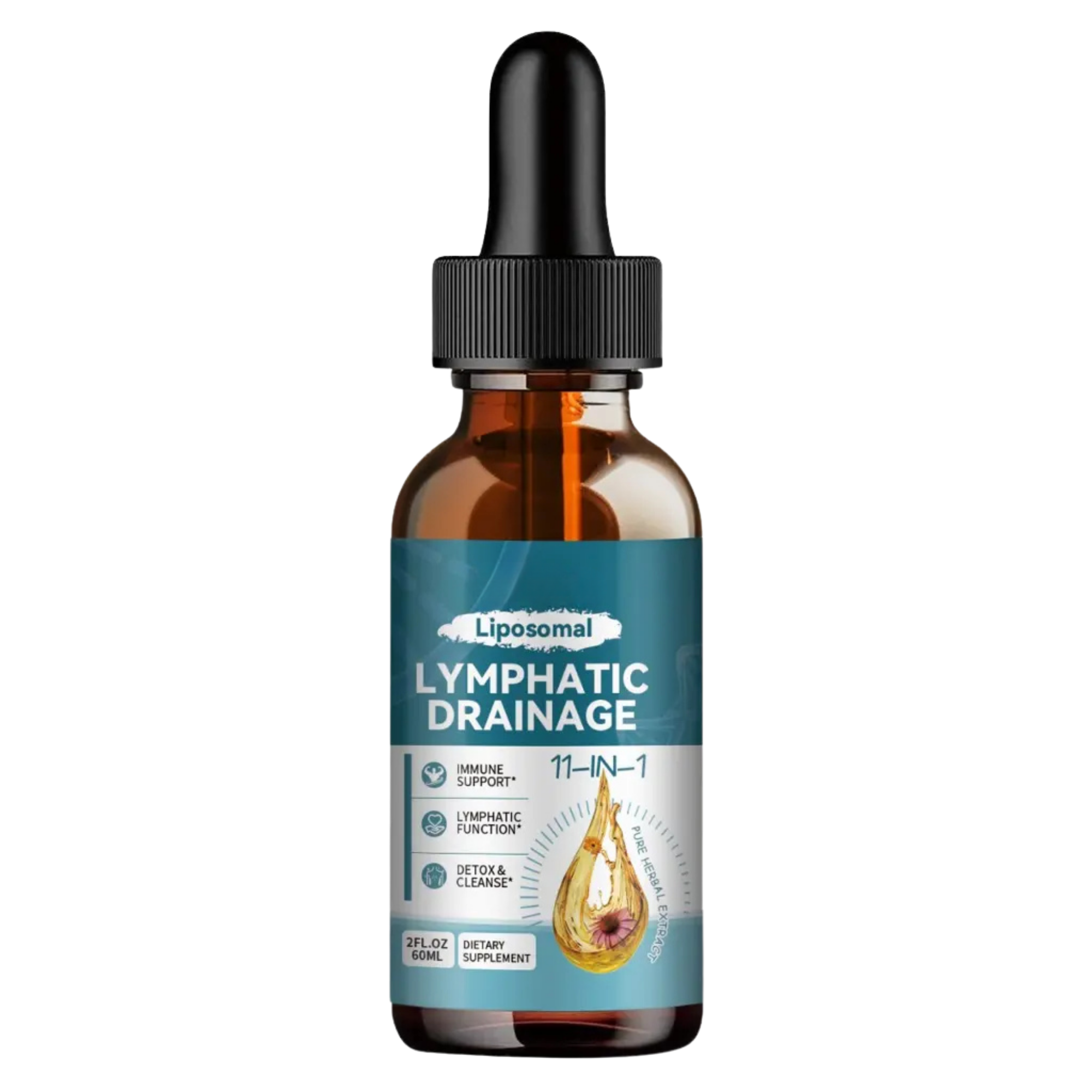 Liposomal Lymphatic Drainage Drops 11-in-1 Organic Formula - Support Your Lymphatic Health